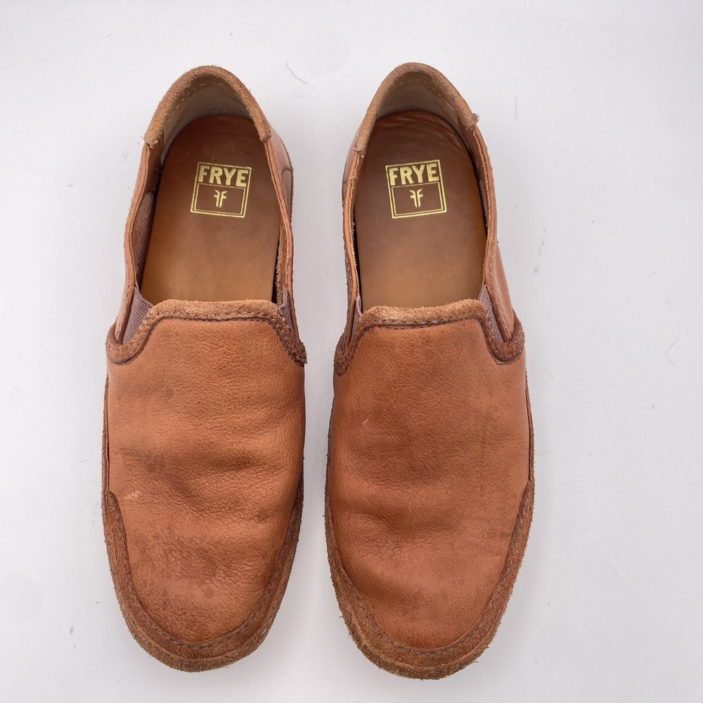 FRYE Dean‎ Artisan Shoes Women's 6.5 Brown Soft Leather Slip-On Flats Bohemian - Picture 9 of 12